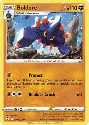 Pokemon TCG - SWSH07: Evolving Skies - Boldore - 087/203