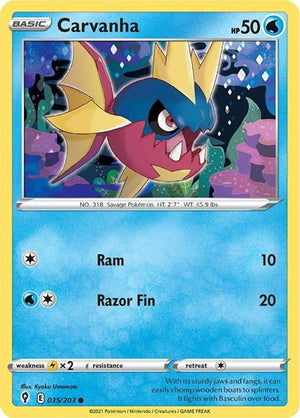 Pokemon TCG - SWSH07: Evolving Skies - Carvanha - 035/203