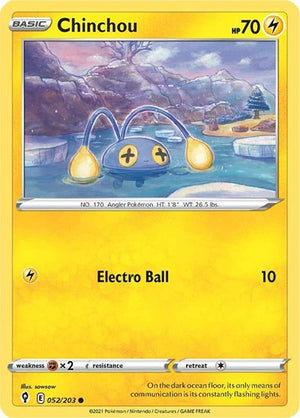 Pokemon TCG - SWSH07: Evolving Skies - Chinchou - 052/203