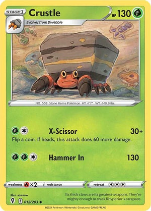 Pokemon TCG - SWSH07: Evolving Skies - Crustle - 012/203 - Reverse Holofoil