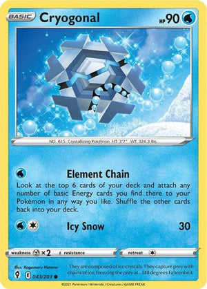 Pokemon TCG - SWSH07: Evolving Skies - Cryogonal - 043/203