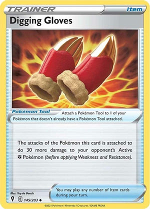 Pokemon TCG - SWSH07: Evolving Skies - Digging Gloves - 145/203
