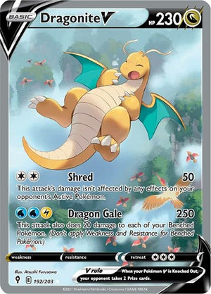 Pokemon TCG - SWSH07: Evolving Skies - Dragonite V - 192/203 - Holofoil