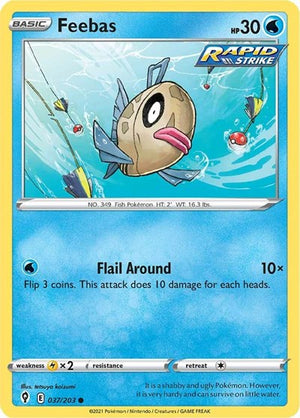 Pokemon TCG - SWSH07: Evolving Skies - Feebas - 037/203 - Reverse Holofoil