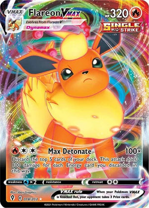 Pokemon TCG - SWSH07: Evolving Skies - Flareon VMAX - 018/203 - Holofoil
