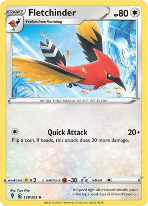 Pokemon TCG - SWSH07: Evolving Skies - Fletchinder - 139/203