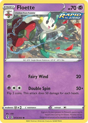 Pokemon TCG - SWSH07: Evolving Skies - Floette - 072/203 - Reverse Holofoil