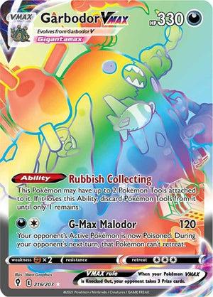 Pokemon TCG - SWSH07: Evolving Skies - Garbodor VMAX - 216/203 - Holofoil
