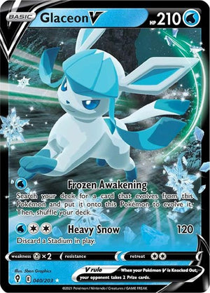 Pokemon TCG - SWSH07: Evolving Skies - Glaceon V - 040/203 - Holofoil