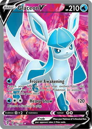 Pokemon TCG - SWSH07: Evolving Skies - Glaceon V - 174/203 - Holofoil