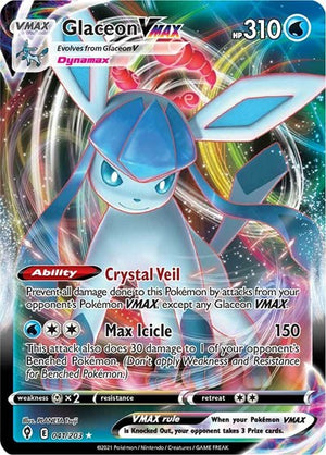 Pokemon TCG - SWSH07: Evolving Skies - Glaceon VMAX - 041/203 - Holofoil