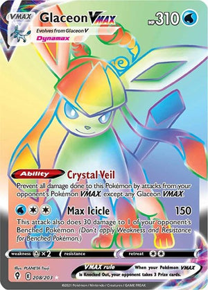 Pokemon TCG - SWSH07: Evolving Skies - Glaceon VMAX - 208/203 - Holofoil