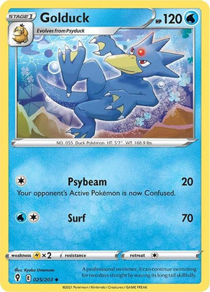 Pokemon TCG - SWSH07: Evolving Skies - Golduck - 025/203 - Reverse Holofoil