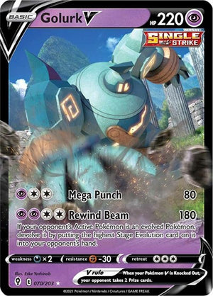 Pokemon TCG - SWSH07: Evolving Skies - Golurk V - 070/203 - Holofoil