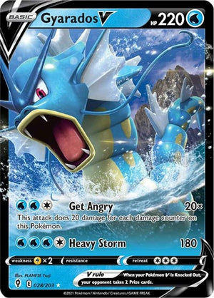 Pokemon TCG - SWSH07: Evolving Skies - Gyarados V - 028/203 - Holofoil