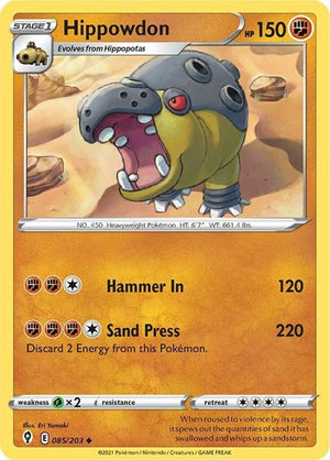 Pokemon TCG - SWSH07: Evolving Skies - Hippowdon - 085/203