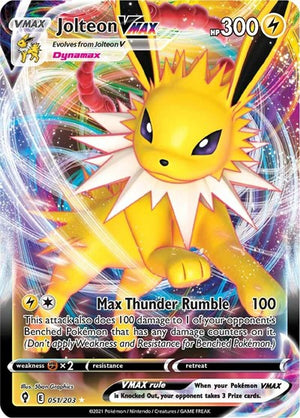 Pokemon TCG - SWSH07: Evolving Skies - Jolteon VMAX - 051/203 - Holofoil