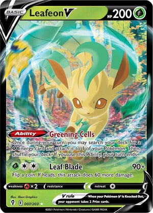 Pokemon TCG - SWSH07: Evolving Skies - Leafeon V - 007/203 - Holofoil
