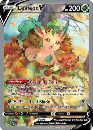 Pokemon TCG - SWSH07: Evolving Skies - Leafeon V - 167/203 - Holofoil