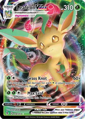 Pokemon TCG - SWSH07: Evolving Skies - Leafeon VMAX - 008/203 - Holofoil