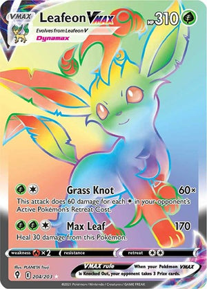 Pokemon TCG - SWSH07: Evolving Skies - Leafeon VMAX - 204/203 - Holofoil