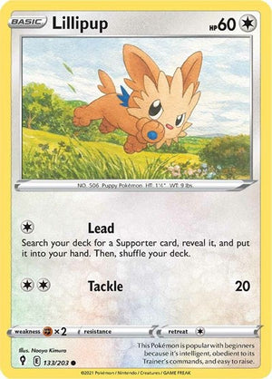 Pokemon TCG - SWSH07: Evolving Skies - Lillipup - 133/203 - Reverse Holofoil