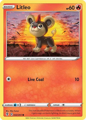 Pokemon TCG - SWSH07: Evolving Skies - Litleo - 022/203