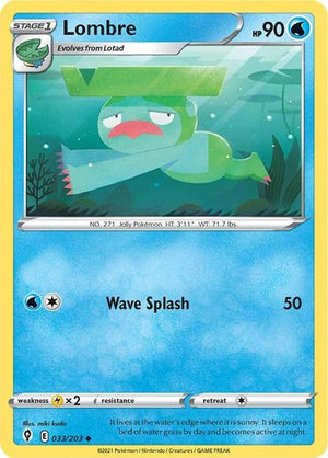 Pokemon TCG - SWSH07: Evolving Skies - Lombre - 033/203 - Reverse Holofoil