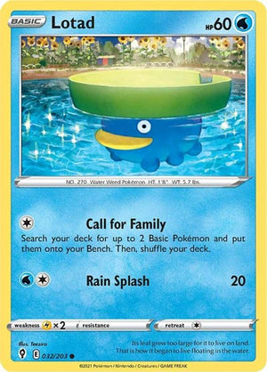 Pokemon TCG - SWSH07: Evolving Skies - Lotad - 032/203