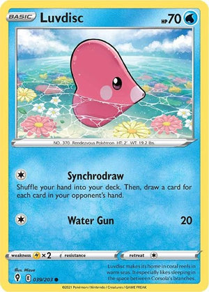 Pokemon TCG - SWSH07: Evolving Skies - Luvdisc - 039/203 - Reverse Holofoil
