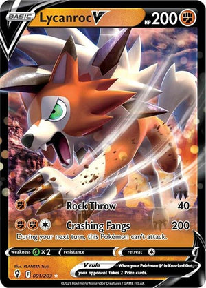 Pokemon TCG - SWSH07: Evolving Skies - Lycanroc V - 091/203 - Holofoil