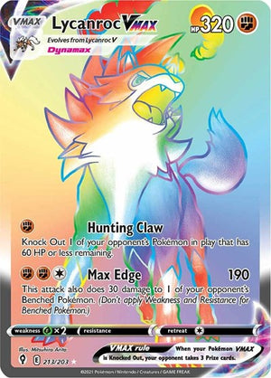 Pokemon TCG - SWSH07: Evolving Skies - Lycanroc VMAX - 213/203 - Holofoil