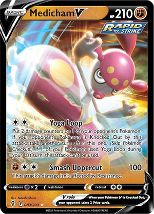 Pokemon TCG - SWSH07: Evolving Skies - Medicham V - 083/203 - Holofoil