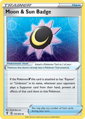 Pokemon TCG - SWSH07: Evolving Skies - Moon & Sun Badge - 151/203