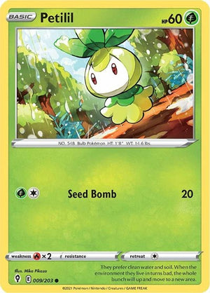 Pokemon TCG - SWSH07: Evolving Skies - Petilil - 009/203 - Reverse Holofoil