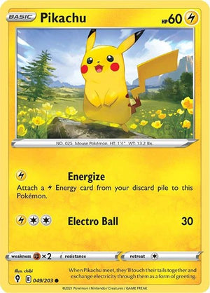 Pokemon TCG - SWSH07: Evolving Skies - Pikachu - 049/203 - Reverse Holofoil