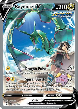 Pokemon TCG - SWSH07: Evolving Skies - Rayquaza V - 194/203 - Holofoil