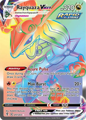 Pokemon TCG - SWSH07: Evolving Skies - Rayquaza VMAX - 217/203 - Holofoil
