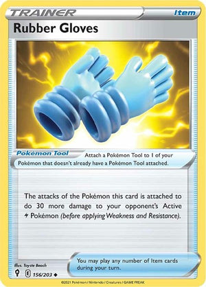 Pokemon TCG - SWSH07: Evolving Skies - Rubber Gloves - 156/203 - Reverse Holofoil
