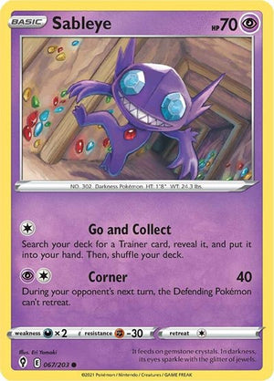 Pokemon TCG - SWSH07: Evolving Skies - Sableye - 067/203 - Reverse Holofoil