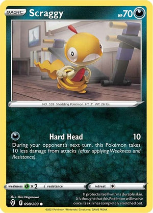 Pokemon TCG - SWSH07: Evolving Skies - Scraggy - 098/203 - Reverse Holofoil