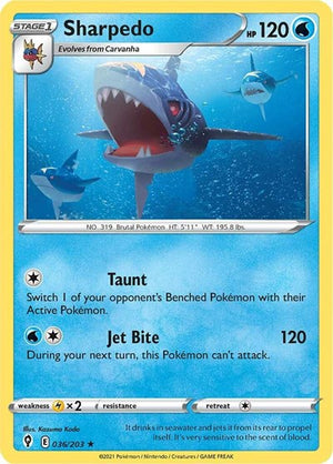 Pokemon TCG - SWSH07: Evolving Skies - Sharpedo - 036/203