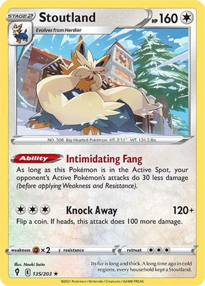 Pokemon TCG - SWSH07: Evolving Skies - Stoutland - 135/203 - Reverse Holofoil