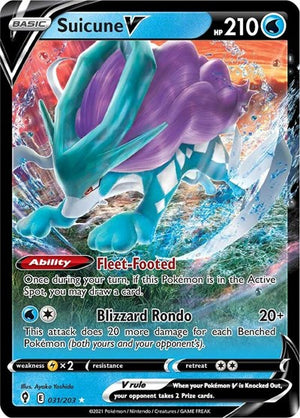 Pokemon TCG - SWSH07: Evolving Skies - Suicune V - 031/203 - Holofoil