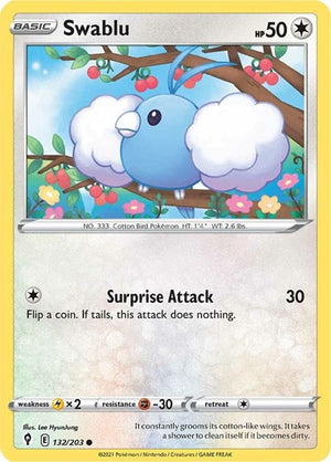 Pokemon TCG - SWSH07: Evolving Skies - Swablu - 132/203 - Reverse Holofoil