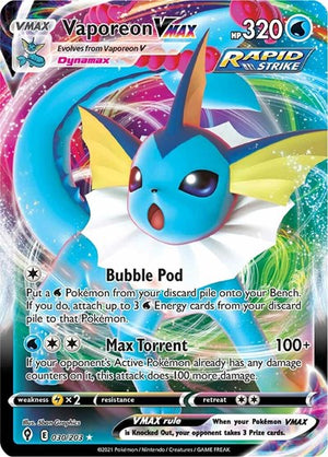 Pokemon TCG - SWSH07: Evolving Skies - Vaporeon VMAX - 030/203 - Holofoil