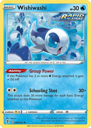 Pokemon TCG - SWSH07: Evolving Skies - Wishiwashi - 046/203 - Reverse Holofoil