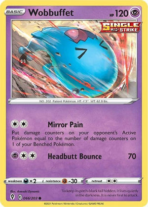 Pokemon TCG - SWSH07: Evolving Skies - Wobbuffet - 066/203 - Reverse Holofoil