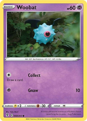 Pokemon TCG - SWSH07: Evolving Skies - Woobat - 068/203