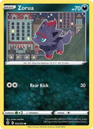 Pokemon TCG - SWSH07: Evolving Skies - Zorua - 102/203 - Reverse Holofoil
